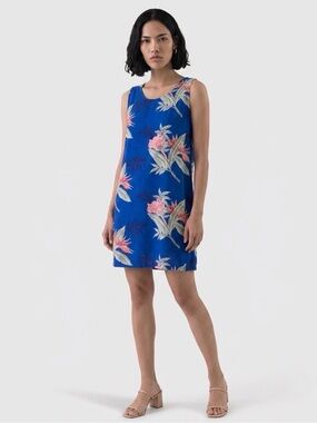 Women's Hawaii Cobalt Blue Floral Mini Dress Size Large